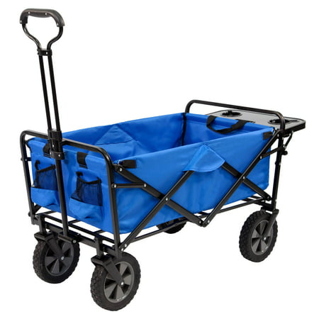 Mac Sports Collapsible Folding Outdoor Utility Wagon, Blue//Gray